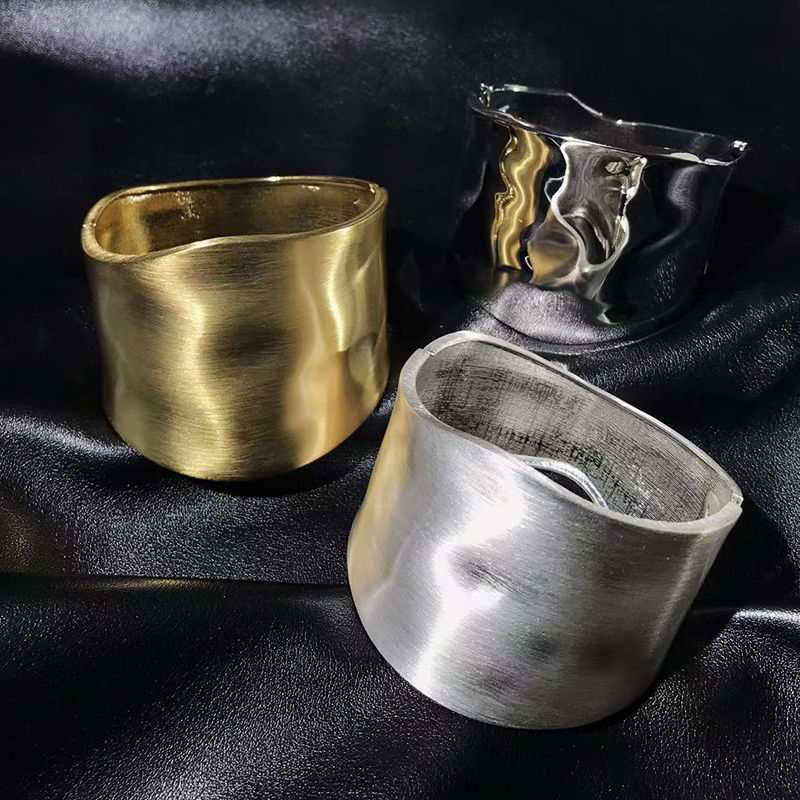 KELUO时尚女合金宽面开口手镯