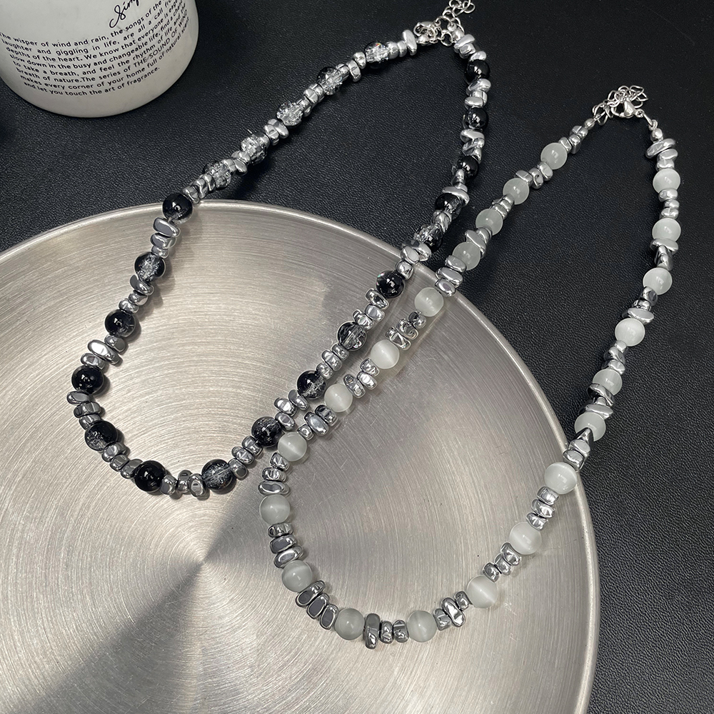 气质小众设计轻奢猫眼石串珠项链