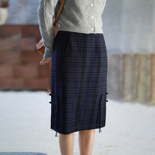 7-G22Q-047【秋思吟】瓷片高端文艺设计师原创轻中式格半裙