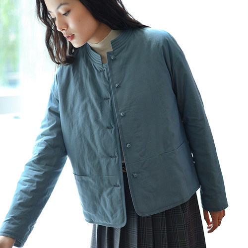 瓷片新中式短款棉服小个子女
