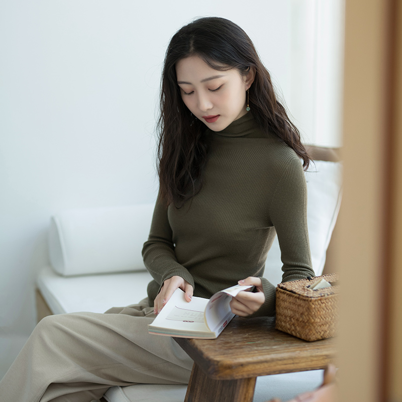 北京瓷片羊毛高领针织打底扬子纱