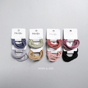 温暖 网红发饰 莫兰迪色发圈基础头绳高弹耐用少女丸子头发绳韩版