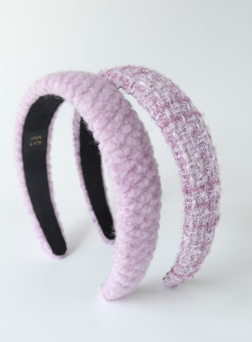 香芋色系发箍浅紫色小香风日韩少女头饰发带增高颅顶修饰脸型压发