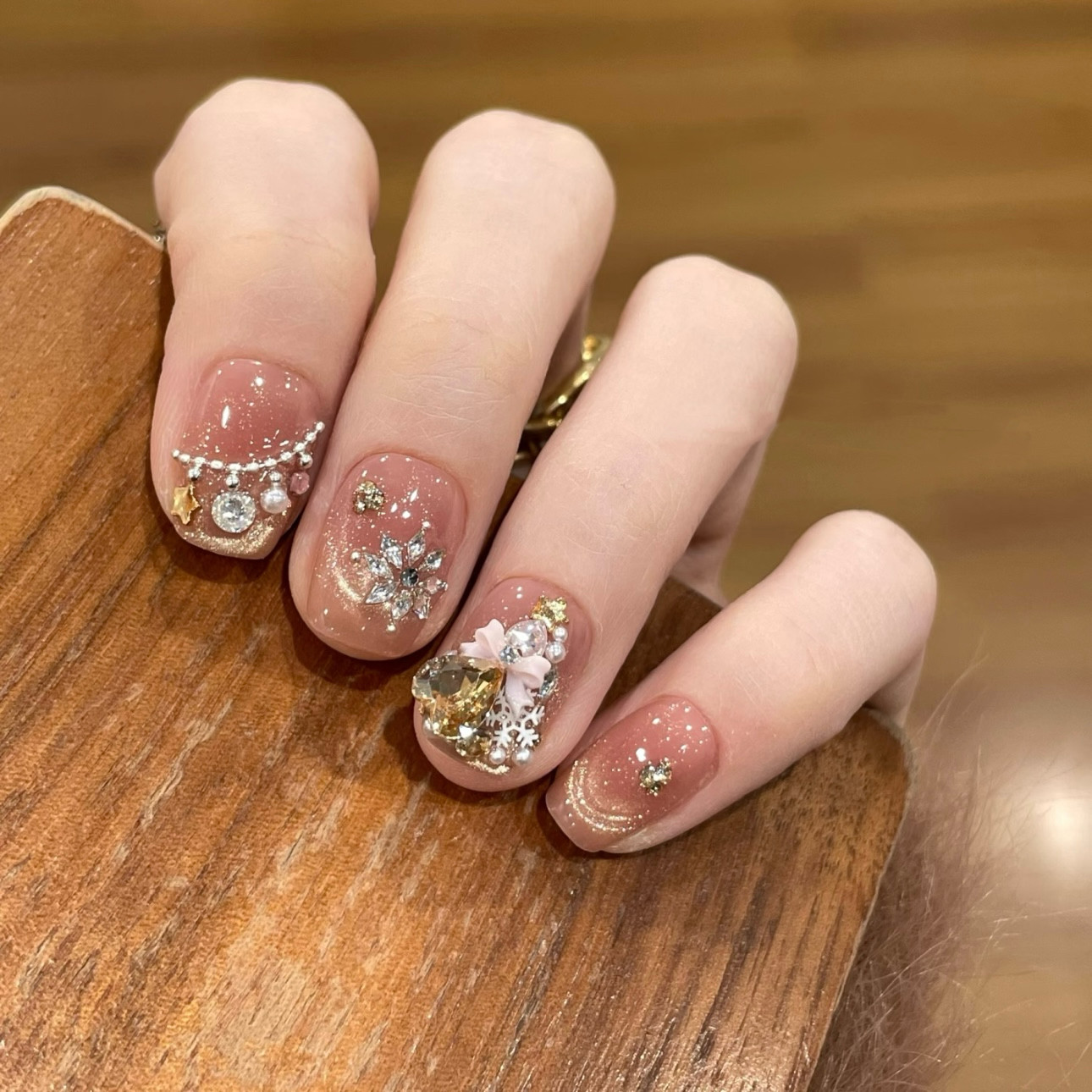 NZ手工定制甲片可拆卸穿戴假指甲秋冬精致优雅圣诞树雪花堆钻美甲,彩妆/香水/美妆工具,穿戴甲/甲片,淘宝优惠券,粉丝福利购,淘宝优惠卷