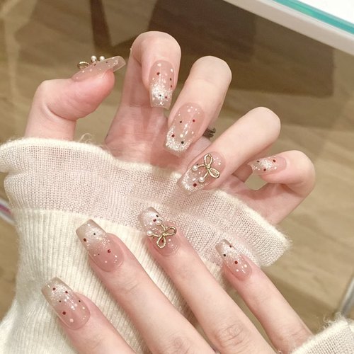 微笑猫眼多巴胺彩色波点美甲