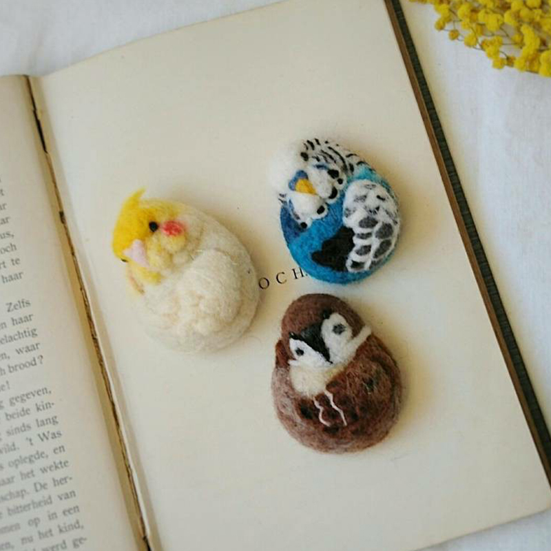 戳戳乐羊毛毡蓝虎斑凤头鹦鹉麻雀