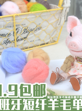 羊毛毡 戳戳乐 西班牙短纤 羊毛条 针毡细腻 减躁无浮毛  5克装