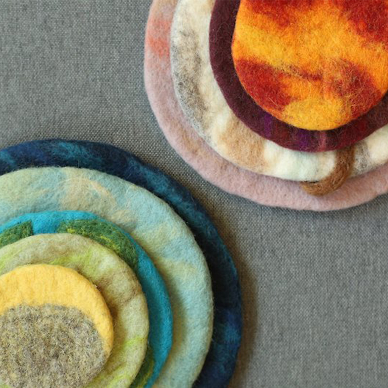 羊毛毡 戳戳乐 月地球杯垫隔热土火金水木天海王星简单手工材料包