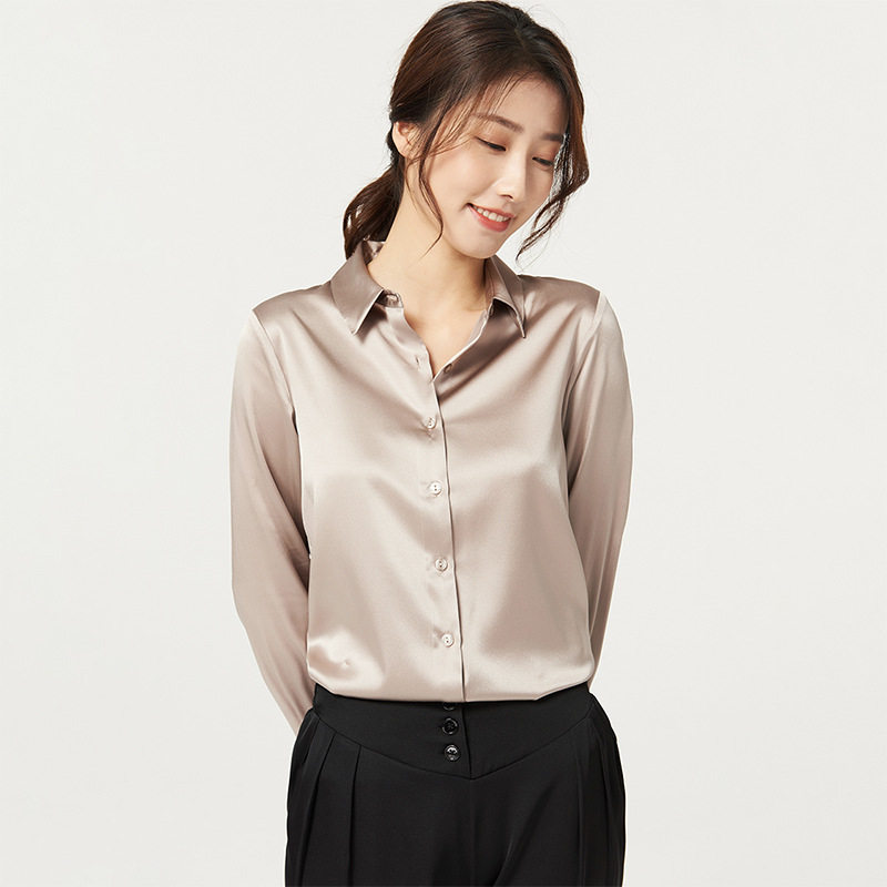 高端真丝衬衫高级感桑蚕丝女衬衣