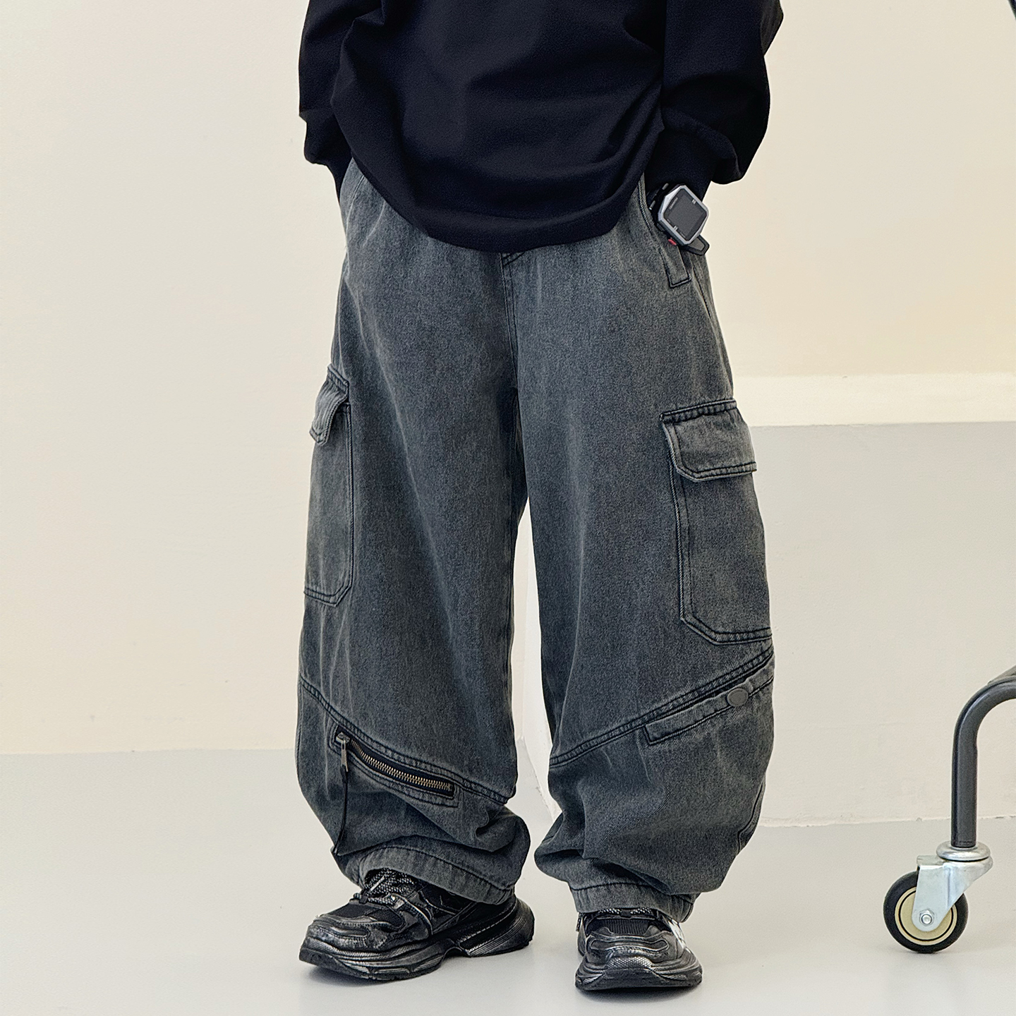 男童裤子港风长裤宽松儿童牛仔裤