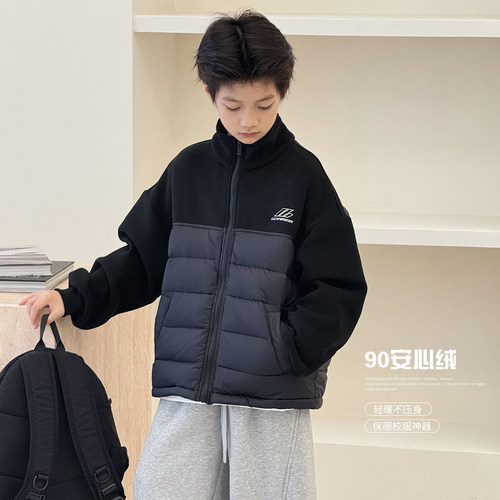 儿童羽绒服轻薄款男童校服神器暖