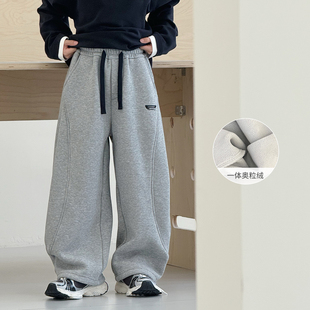 2025冬装 男童休闲裤 新款 子自制加厚棉裤 暖 中大童裤 儿童加绒运动裤