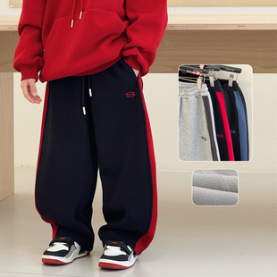 子2025冬装 中大童运动裤 马年新款 一体厚棉裤 儿童休闲裤 男童加绒裤