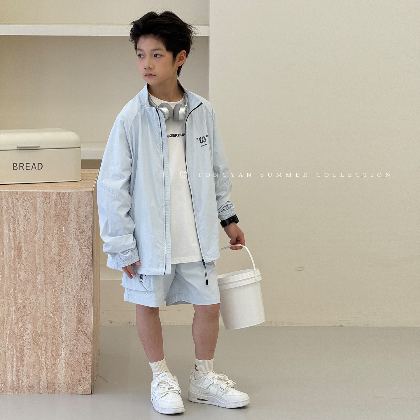 男童夏季套装2026新款薄款中大童轻薄外套宽松工装短裤儿童两件套