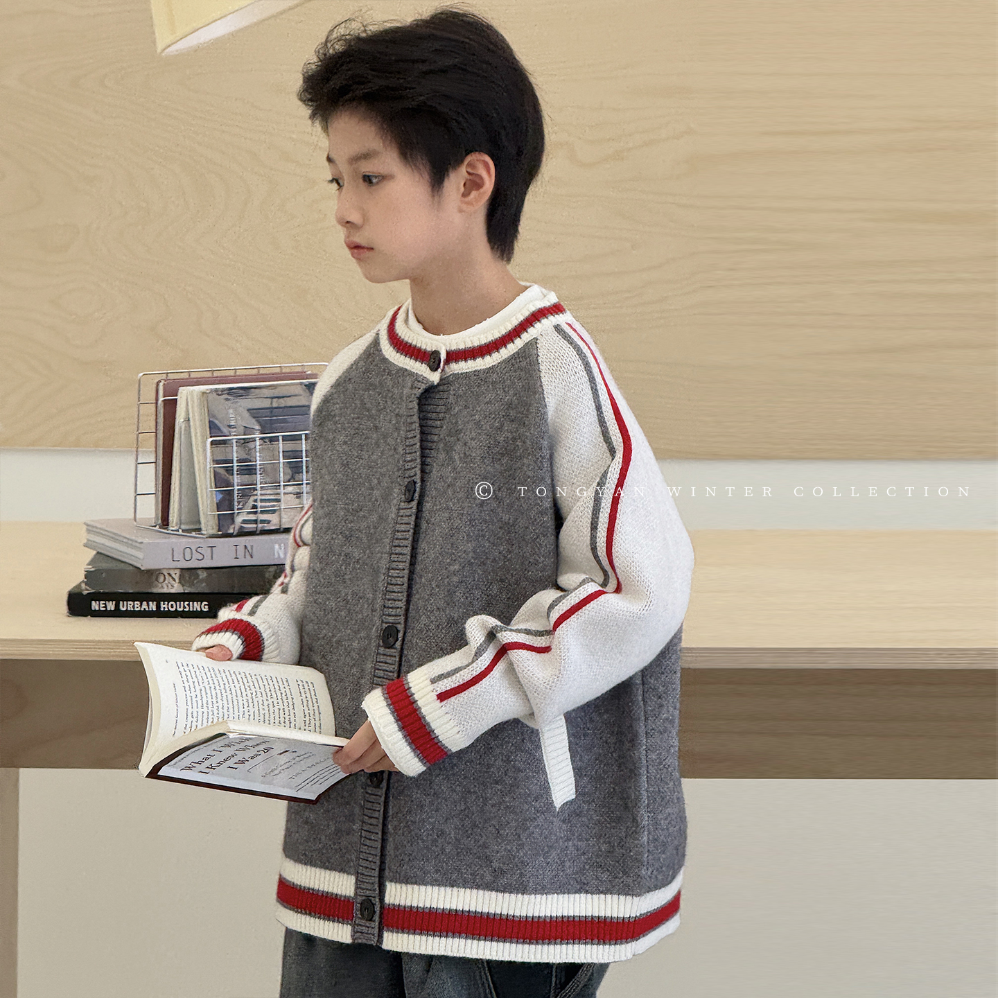 男童毛衣冬装2025新款自制韩版儿童针织外套洋气中大童加厚毛线衣