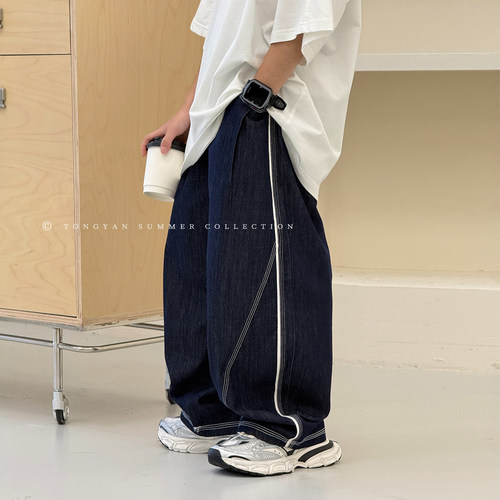 男童牛仔裤薄款长裤儿童宽松裤子