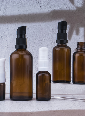 按压泵头瓶50ml乳液玻璃瓶批发化20ml小鸭嘴瓶空瓶子现货定制分装