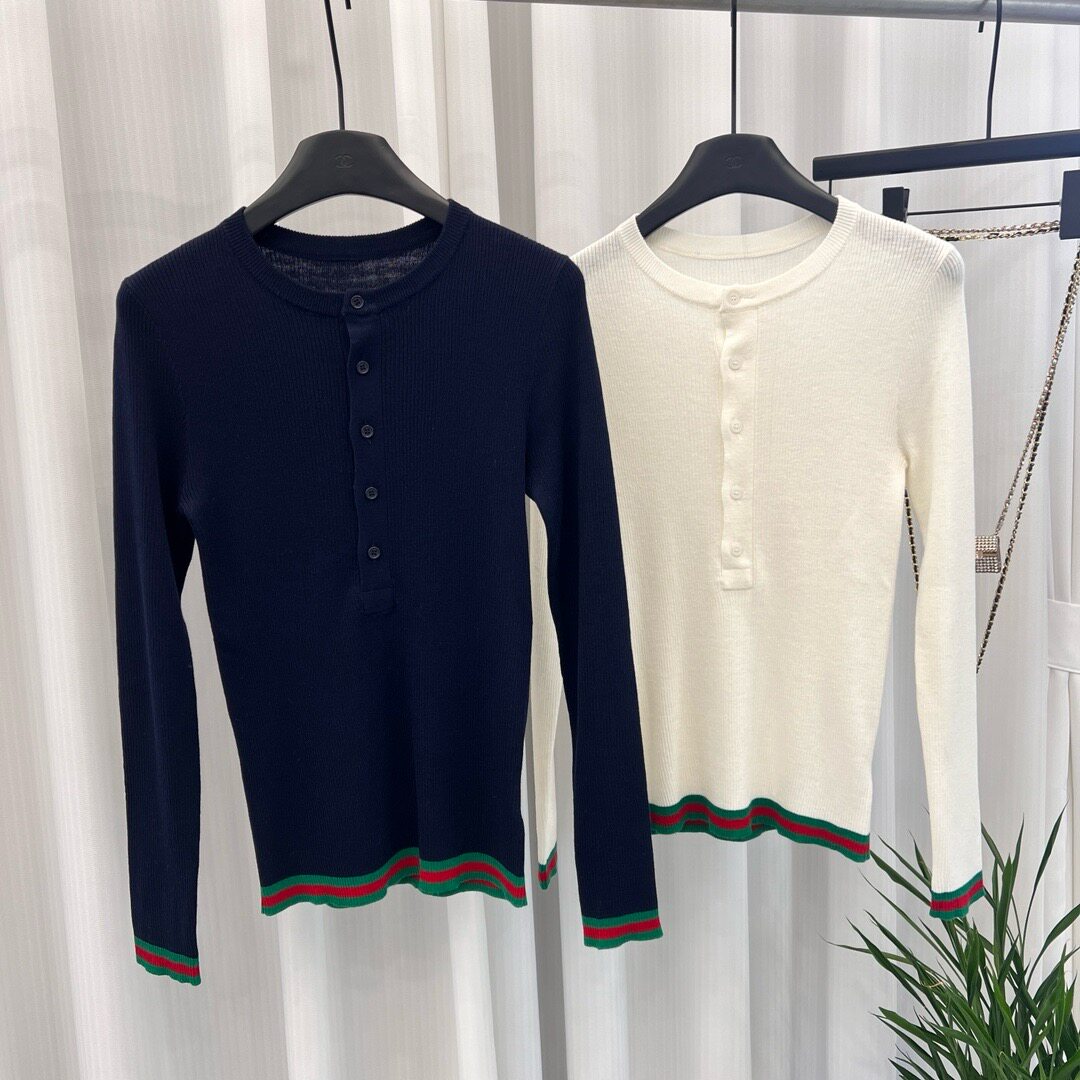 【羊毛混纺】半开圆领撞色条纹针织打底衫女修身薄款秋冬套头毛衣