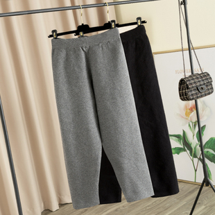 坠感高腰休闲加厚九分奶奶裤 宽松显瘦小脚裤 女秋冬2019新款 针织裤