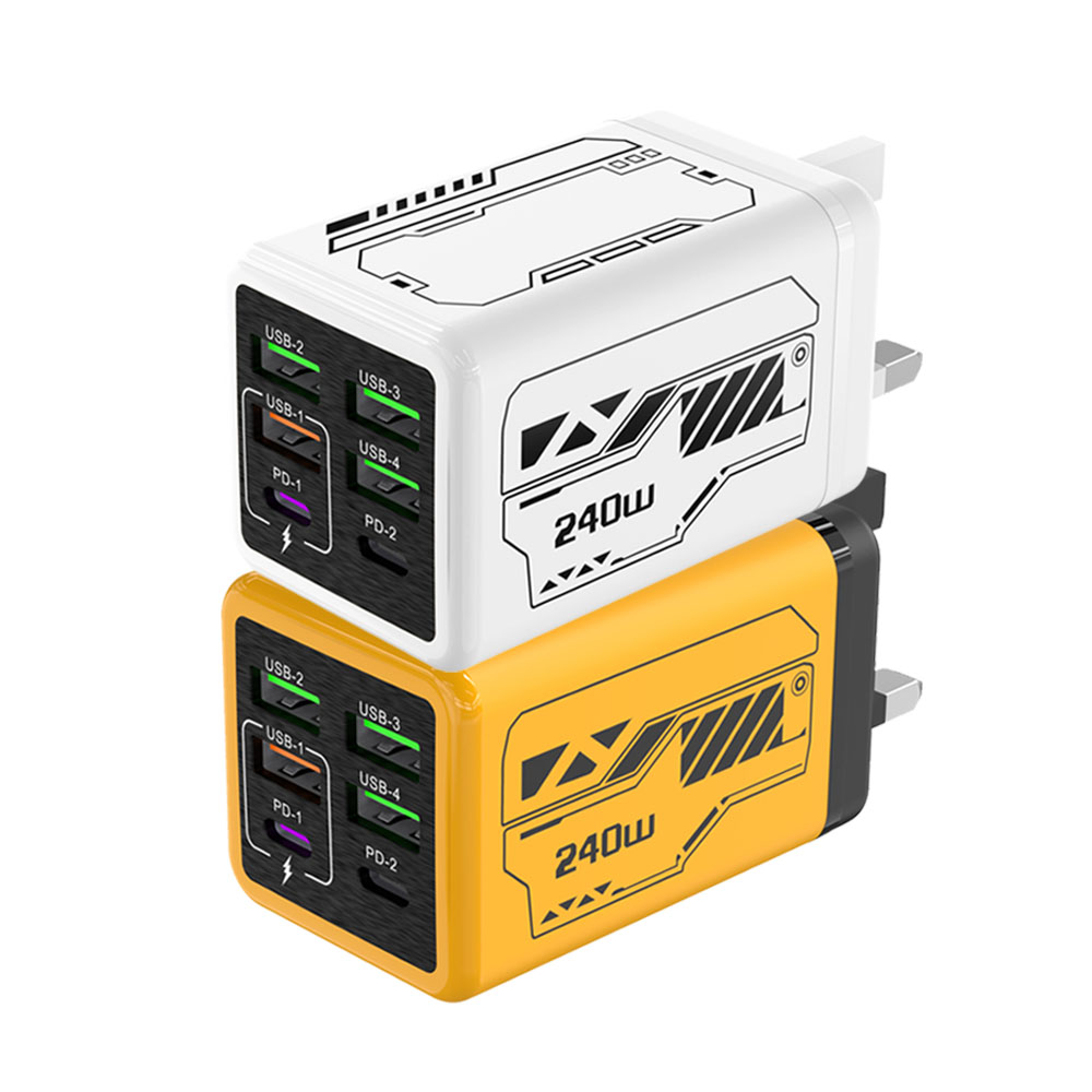 240W6口充电器港版英规PD25W三角插英标type-c充电头USB超级快充/闪充110V台湾日本美国香港澳门新加坡旅行充