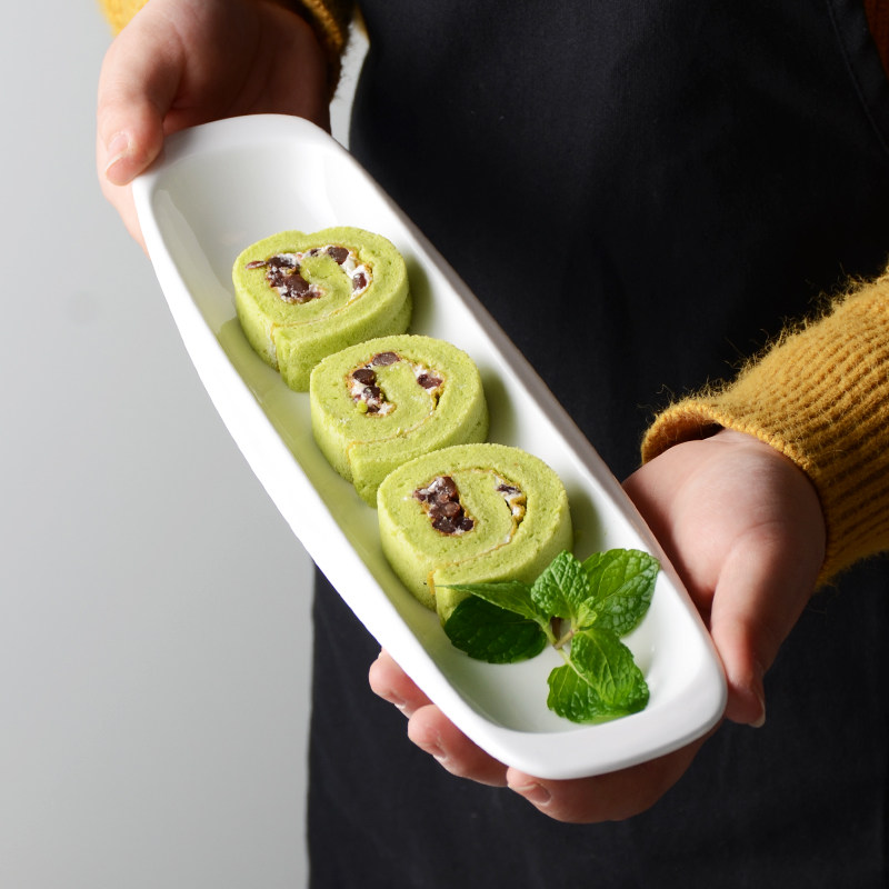 纯白酒店陶瓷餐具长方平盘日式寿司盘汤盘西餐盘长条面包盘点心盘