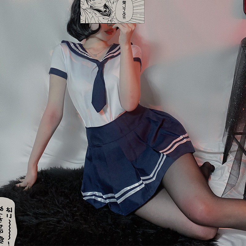 JAPANESE NAVAL ACADEMY STYLE JK UNIFORM STUDENT SHORT SKIRT SEXY COSPLAY SAILOR PURE CUTE SEDUCTION SUIT