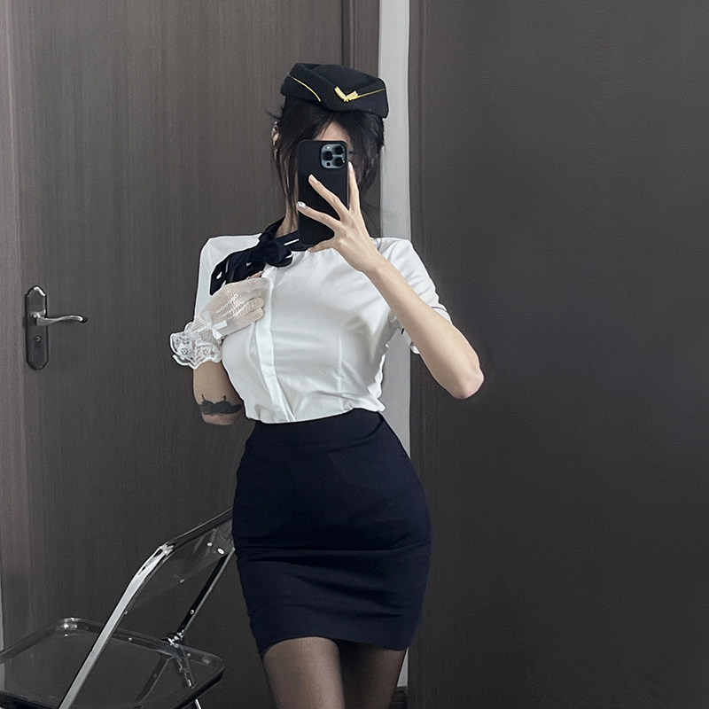 코스프레 크리스마스 여성 스튜어디스 유니폼 정장 섹시한 순수한 욕망 캐릭터 비서 복장 로얄 스튜어디스 의상