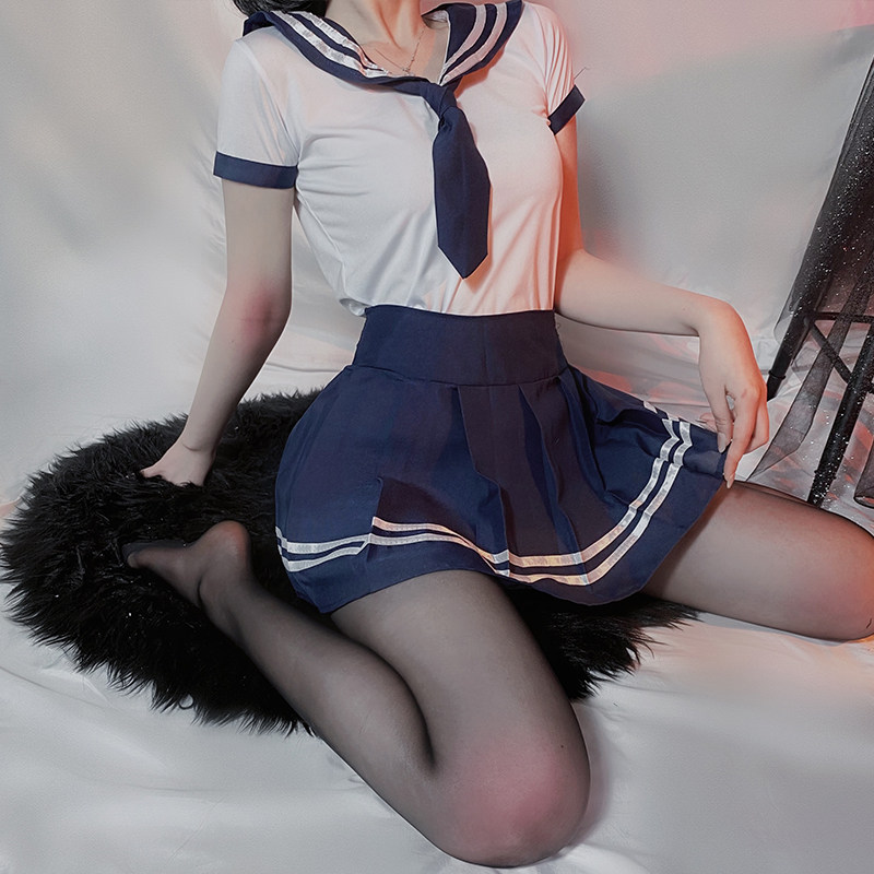 JAPANESE NAVAL ACADEMY STYLE JK UNIFORM STUDENT SHORT SKIRT SEXY COSPLAY SAILOR PURE CUTE SEDUCTION SUIT