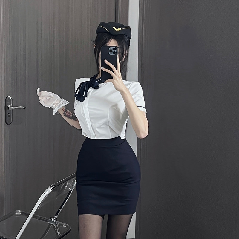 코스프레 크리스마스 여성 스튜어디스 유니폼 정장 섹시한 순수한 욕망 캐릭터 비서 복장 로얄 스튜어디스 의상