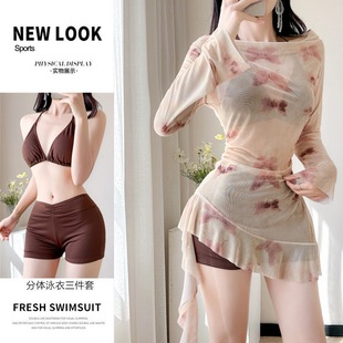 泳衣女2025新款 高级感小胸聚拢显瘦遮肚保守泡温泉度假比基尼 爆款