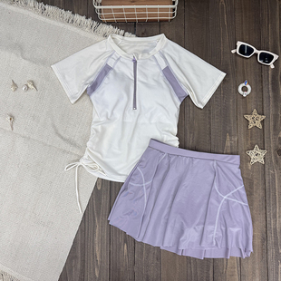 2025新款 泳衣女分体小仙女保守遮肚显瘦高级感泡温泉游泳装