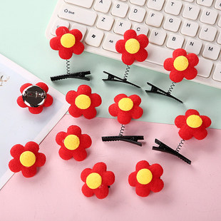 2026送你一朵小红花发夹幼儿园宝宝可爱边夹花朵发饰运动会头饰