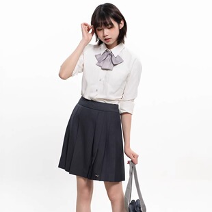 中牌制服馆 JK宽腰封前箱褶百搭纯色裙学院风TRjk制服裙