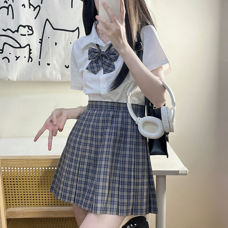 中牌制服馆 (姜黄拿铁)JK格裙原创校供JK制服百褶裙TR百搭百褶裙