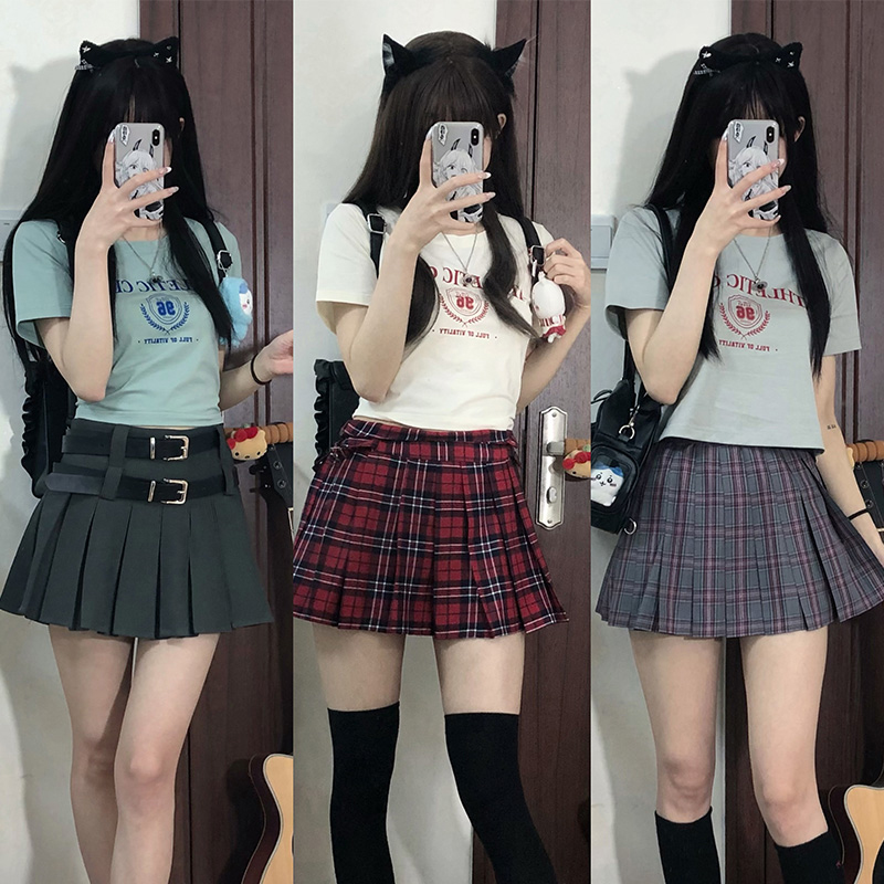 中牌制服馆 短t恤女2024夏季新款印花学生纯棉短T恤JK制服搭配