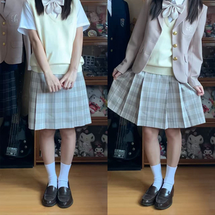 日制JK毛料格裙制服日系校服前箱褶格裙 堇 中牌制服馆 SUMIRENIA