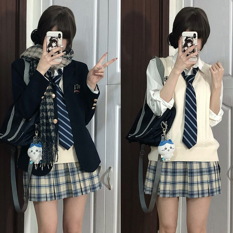 中牌制服馆碧川秋冬毛料原创JK制服格裙校供半身裙百褶裙短裙