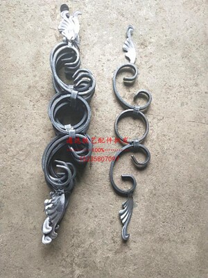 铁艺配件 大门配件花 阳台护栏配件 围栏边花 手工扁铁花可定制