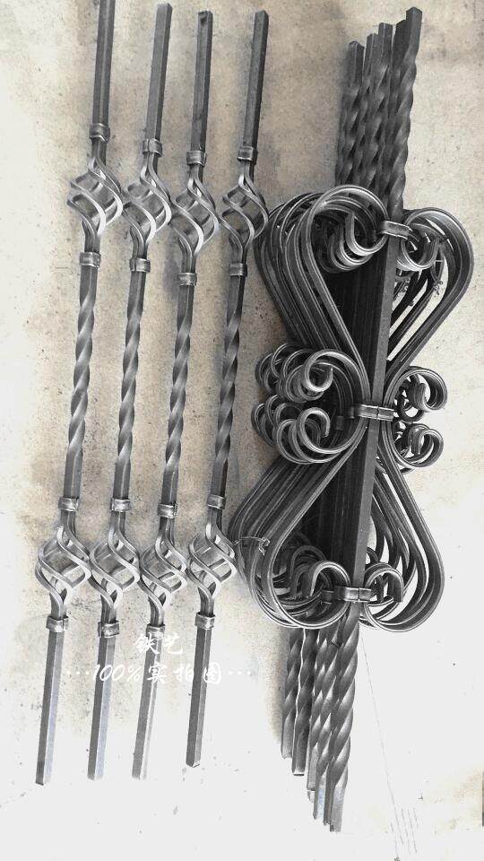 厂家直销 铁艺配件扭纹护栏杆阳台花手工实心楼梯花楼梯扶手配件