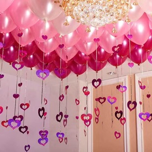 新年元旦气球飘空网红气球棚顶雨丝吊坠装饰布置表白生日求婚氛围