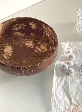 ins纯天然椰子碗大肚碗创意绿色健康vlog博主同款甜品碗小众