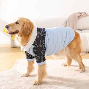 中大型犬衣服金毛大狗狗棉衣羊羔绒两脚衣棉服加绒保暖宠物 秋冬季