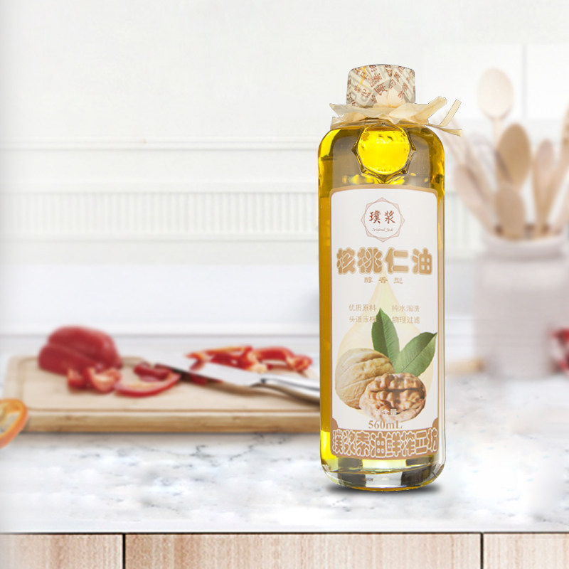 璞浆核桃油560ml送婴幼儿宝宝辅食谱植物食用油老爸评测推荐