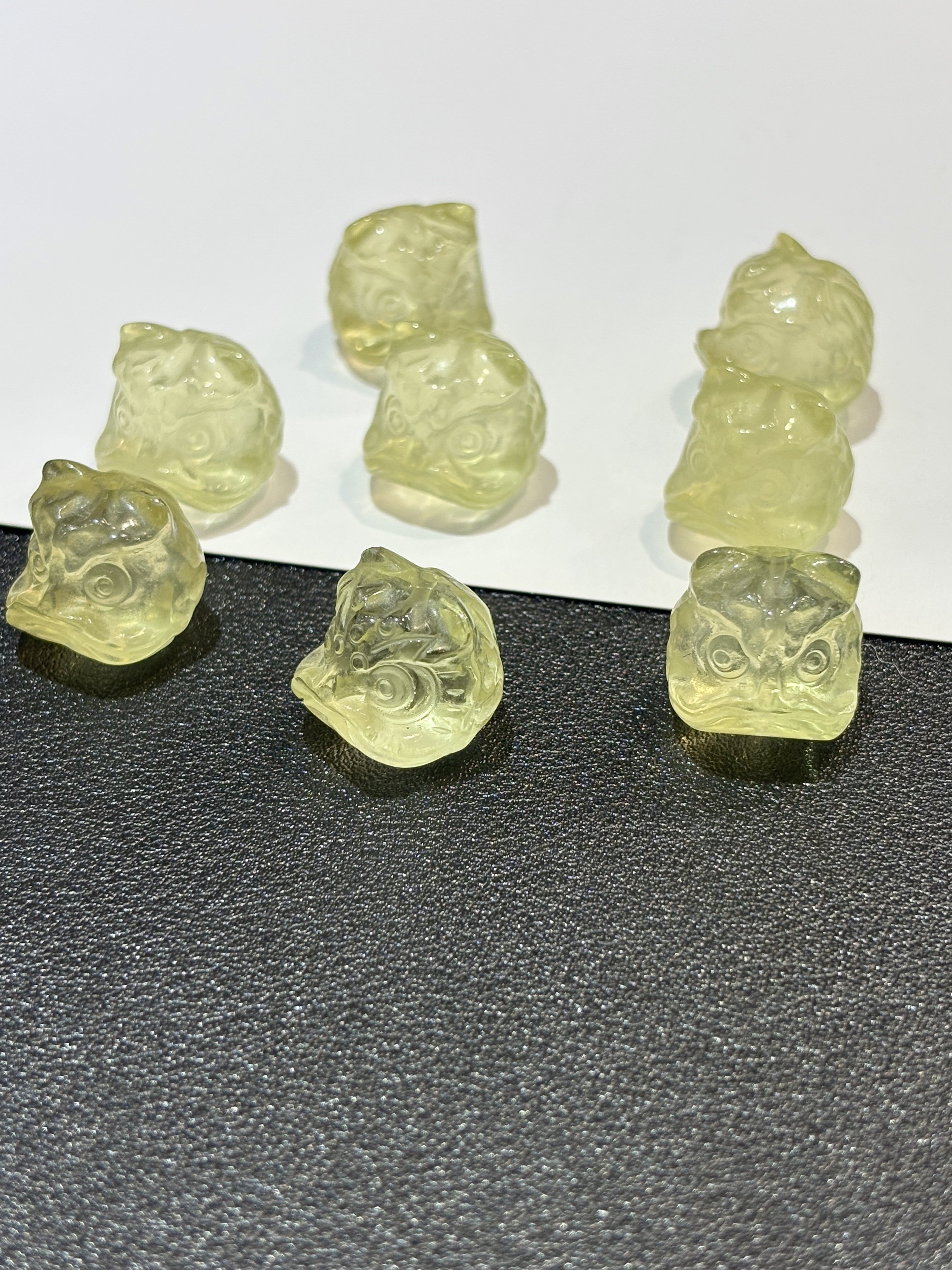 天然黄水晶高品质柠檬黄醒狮貔貅头散珠单珠diy原创手链吊坠车挂