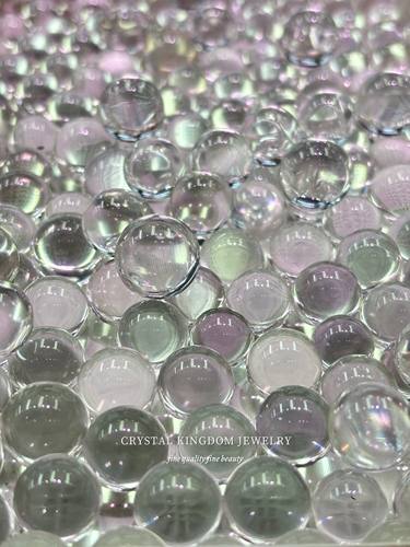 天然白水晶泡泡珠天花板超干净单珠散珠手链配珠项链配珠diy配件
