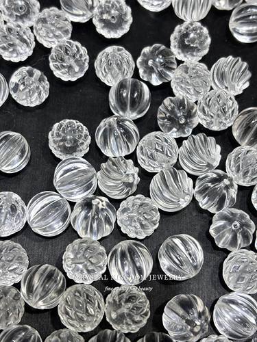 天然白水晶菱格纹小香风南瓜珠扭扭散珠单珠diy原创手链编织配件