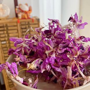 云南喇叭唇紫色石斛花干花茶紫花石斛花茶龙陵帝王紫金钗