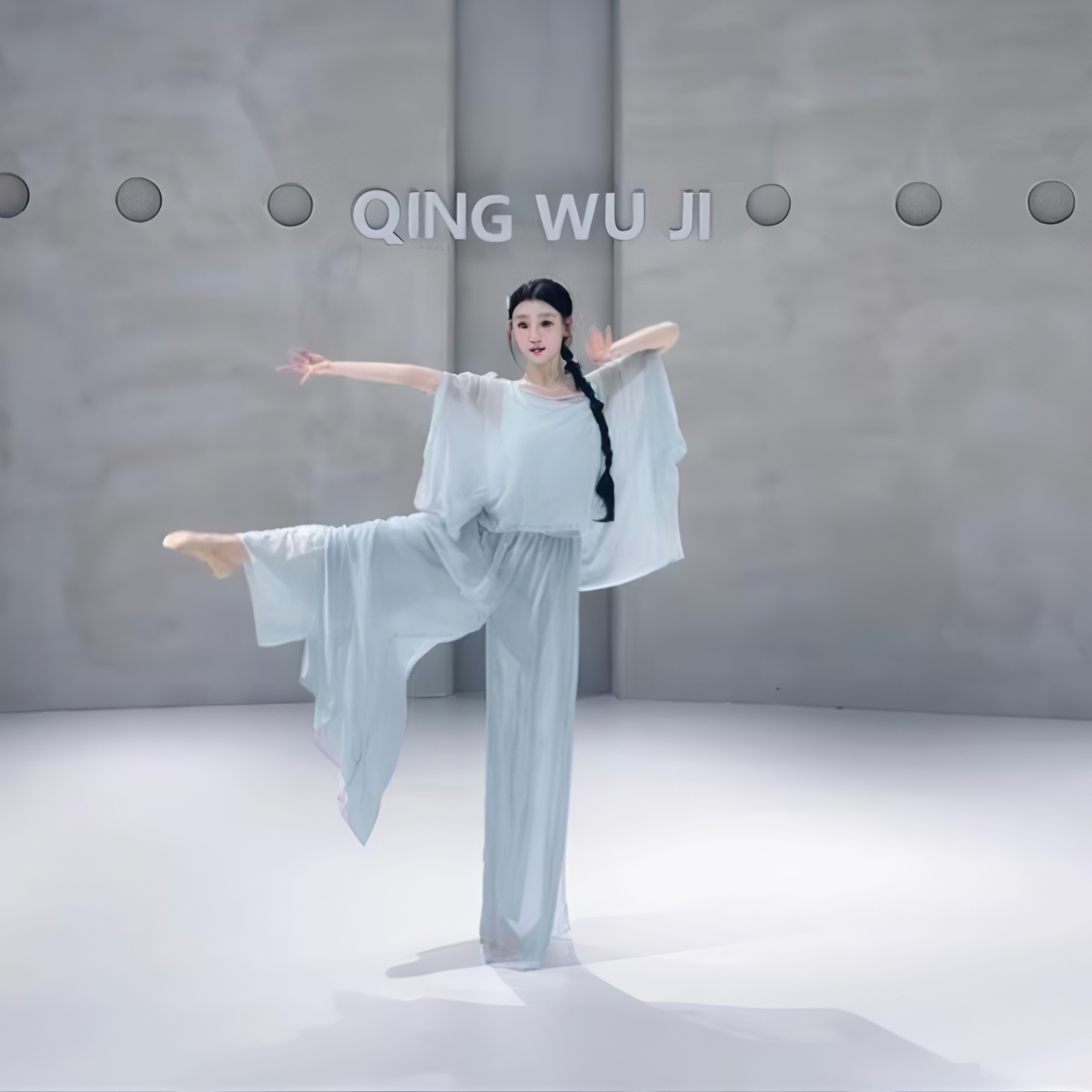 古典舞服身韵宽松假两件钉花网纱罩衫上衣形体服现代舞成人练功服