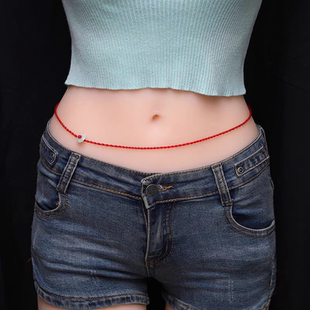 简约龙年本命年腰链红绳红腰带翡翠平安扣性感腰绳女款礼物