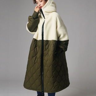 轻量独特温软加厚2025秋冬新款日本贵牌女款大拉链长款棉服外套